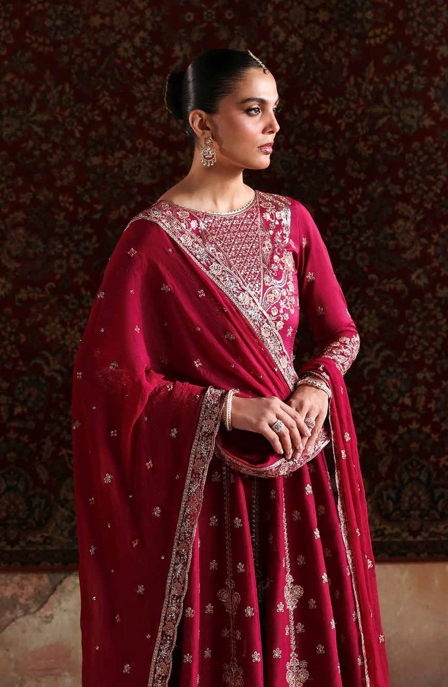 Afsana-e-Silk by Emaan Adeel Embroidered Raw Silk Unstitched 3 Piece Suit - MAHIRA - ED25AFS - Pink - Luxury Collection