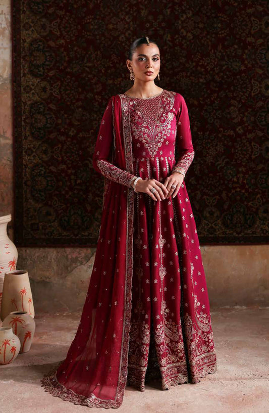 Afsana-e-Silk by Emaan Adeel Embroidered Raw Silk Unstitched 3 Piece Suit - MAHIRA - ED25AFS - Pink - Luxury Collection