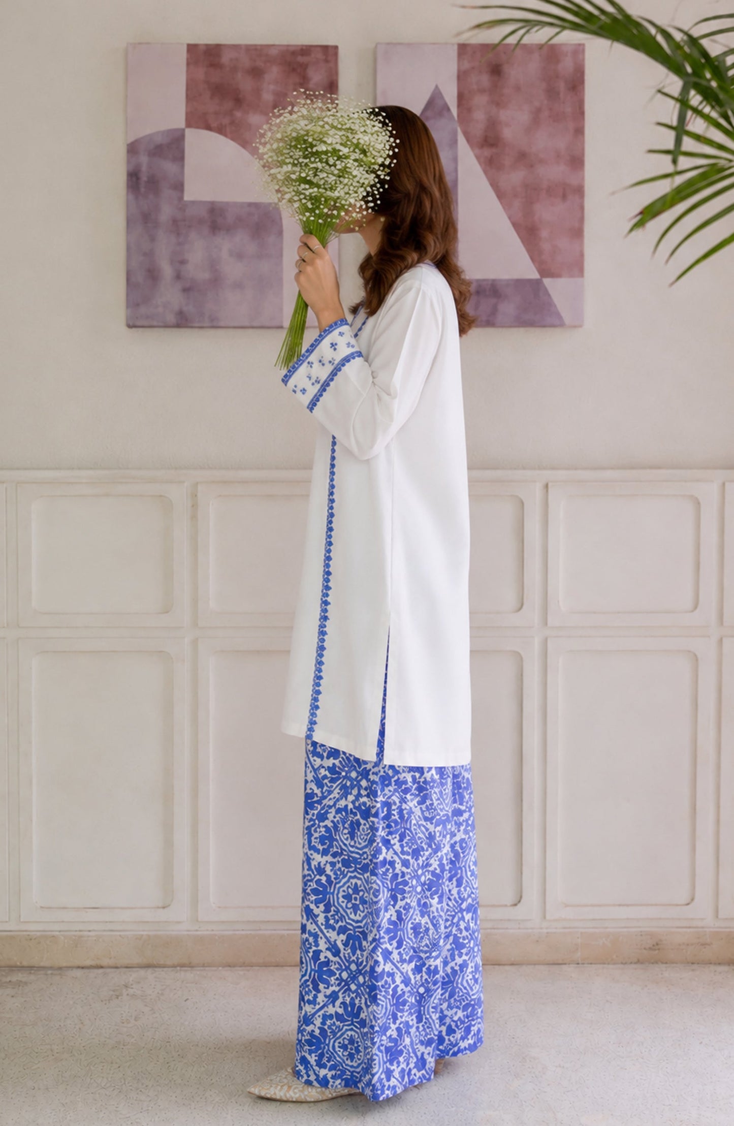 Afsana Basics by Amna Khadija Embroidered Lawn Stitched 2 Piece Co-ord Set - AKAB-03 - AM26FSNA - White - Summer Collection