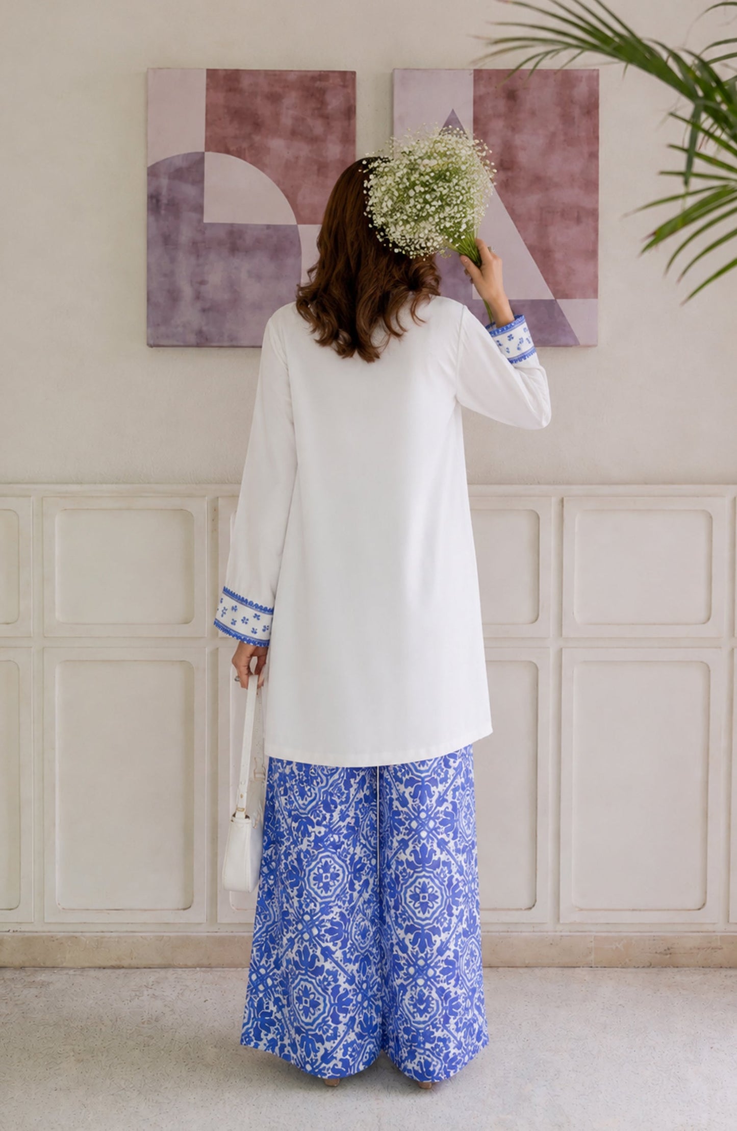 Afsana Basics by Amna Khadija Embroidered Lawn Stitched 2 Piece Co-ord Set - AKAB-03 - AM26FSNA - White - Summer Collection