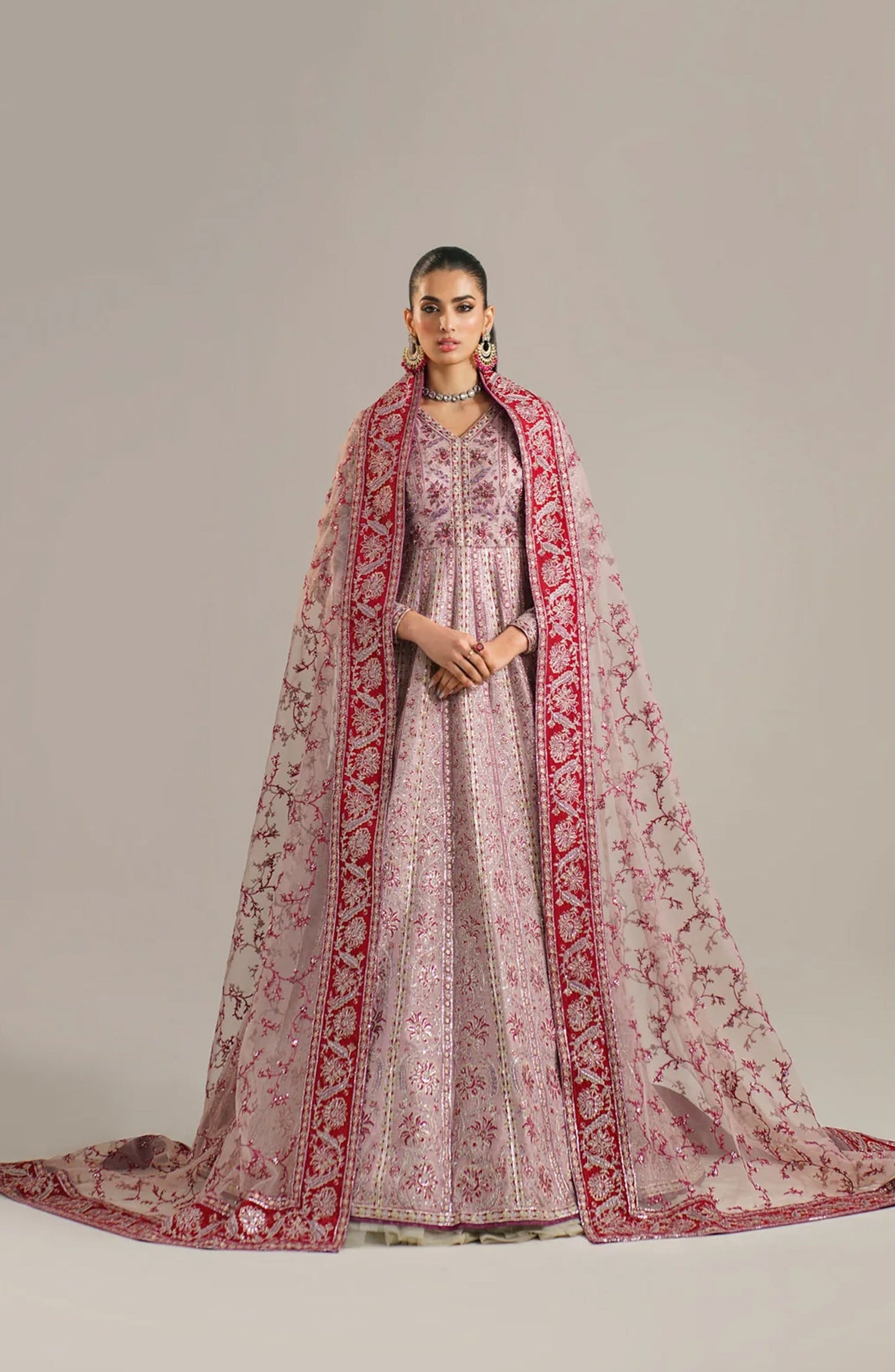 Afsana by Akbar Aslam Embroidered Organza Unstitched 3 Piece Suit - Farida - AKA25AFS - Pink - Festive Collection