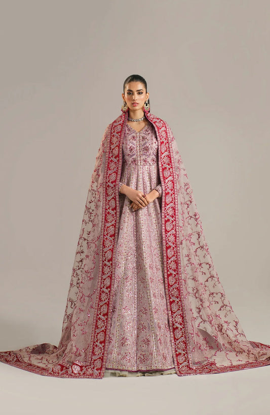 Afsana by Akbar Aslam Embroidered Organza Unstitched 3 Piece Suit - Farida - AKA25AFS - Pink - Festive Collection