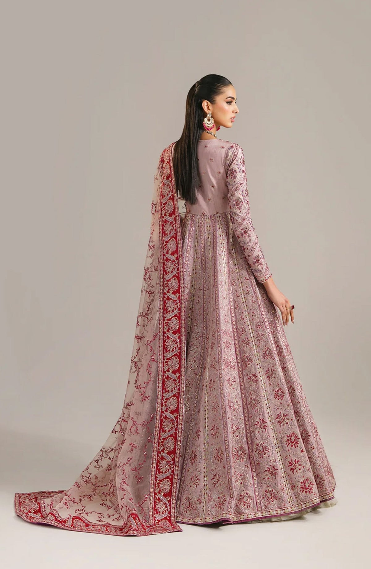 Afsana by Akbar Aslam Embroidered Organza Unstitched 3 Piece Suit - Farida - AKA25AFS - Pink - Festive Collection