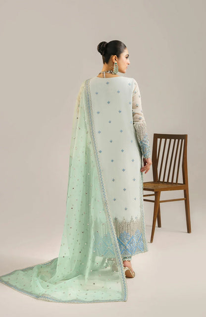 Afsana by Akbar Aslam Embroidered Organza Unstitched 3 Piece Suit - Nimira - AKA25AFS - Blue - Festive Collection