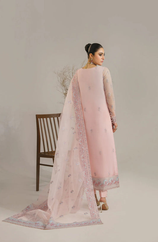Afsana by Akbar Aslam Embroidered Organza Unstitched 3 Piece Suit - Niloufer - AKA25AFS - Pink - Festive Collection