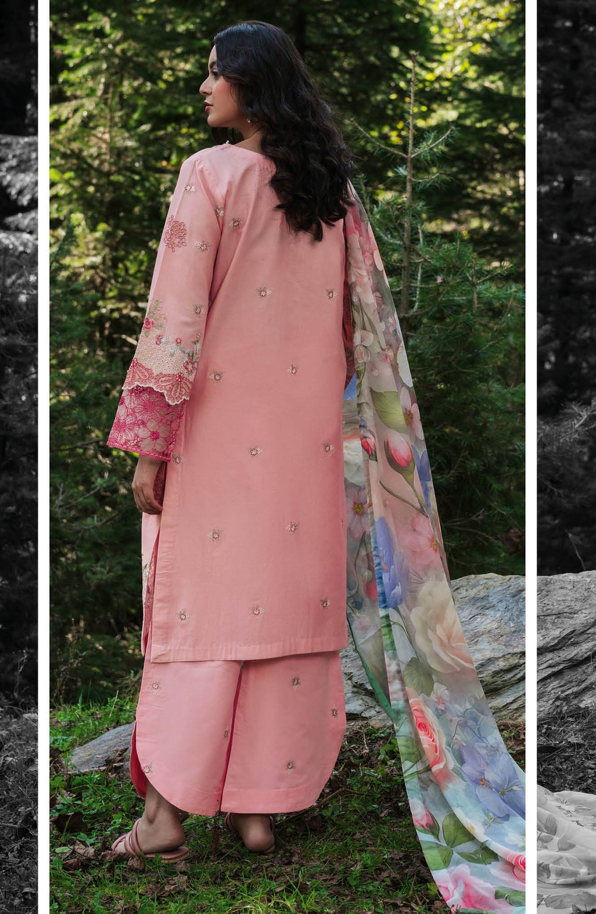 Afsanah Essential Embroidered Lawn Unstitched 3 Piece Suit - AL-110 - AFS26ES - Pink - Summer Collection