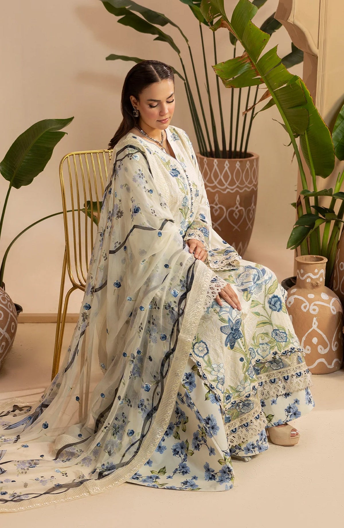 Gulkar Embroidered Viscose Unstitched 3 Piece Suit - GK-02 - AK26GLK - Off White - Winter Collection