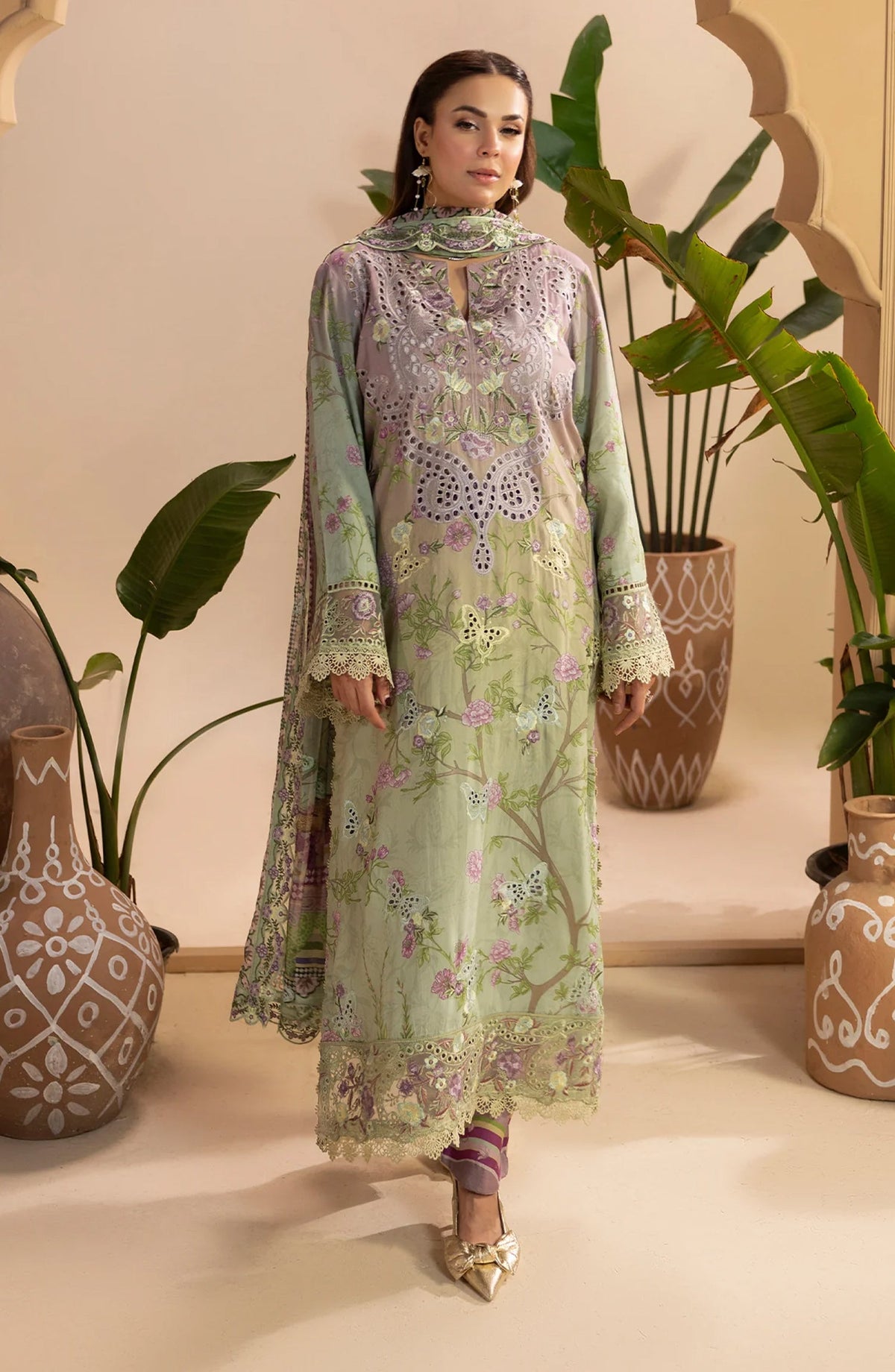 Gulkar Embroidered Viscose Unstitched 3 Piece Suit - GK-04 - AK26GLK - Mint Green - Winter Collection