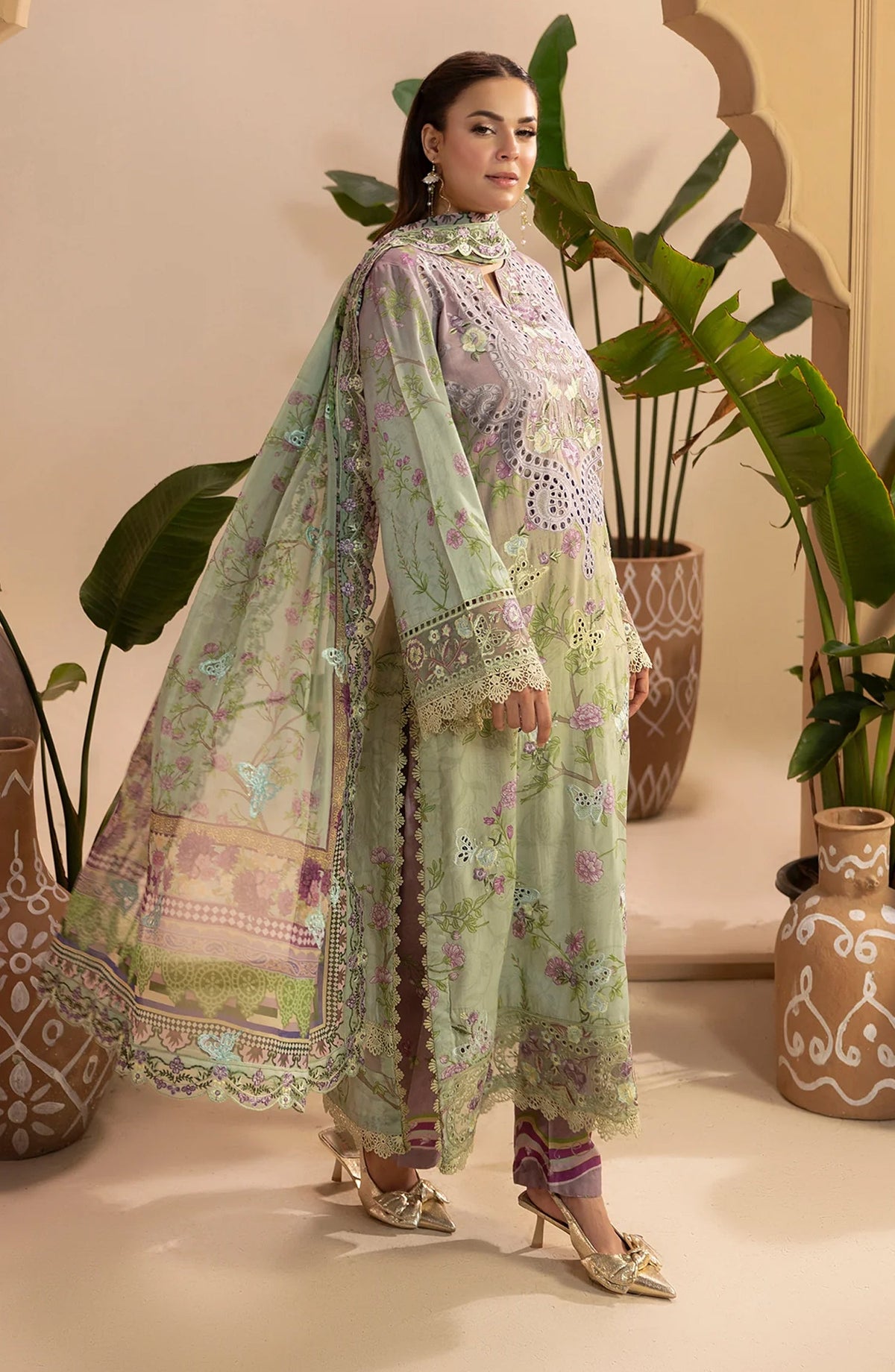 Gulkar Embroidered Viscose Unstitched 3 Piece Suit - GK-04 - AK26GLK - Mint Green - Winter Collection