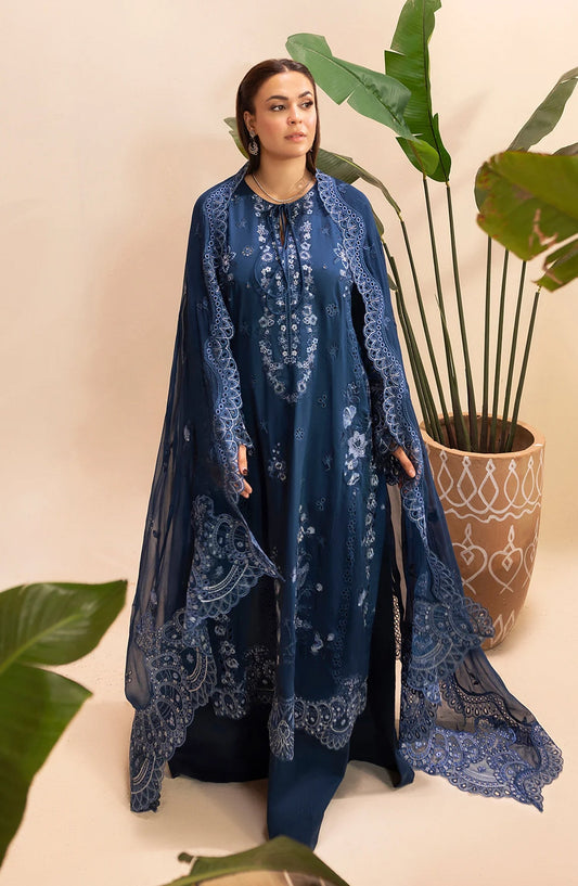 Gulkar Embroidered Viscose Unstitched 3 Piece Suit - GK-08 - AK26GLK - Blue - Winter Collection