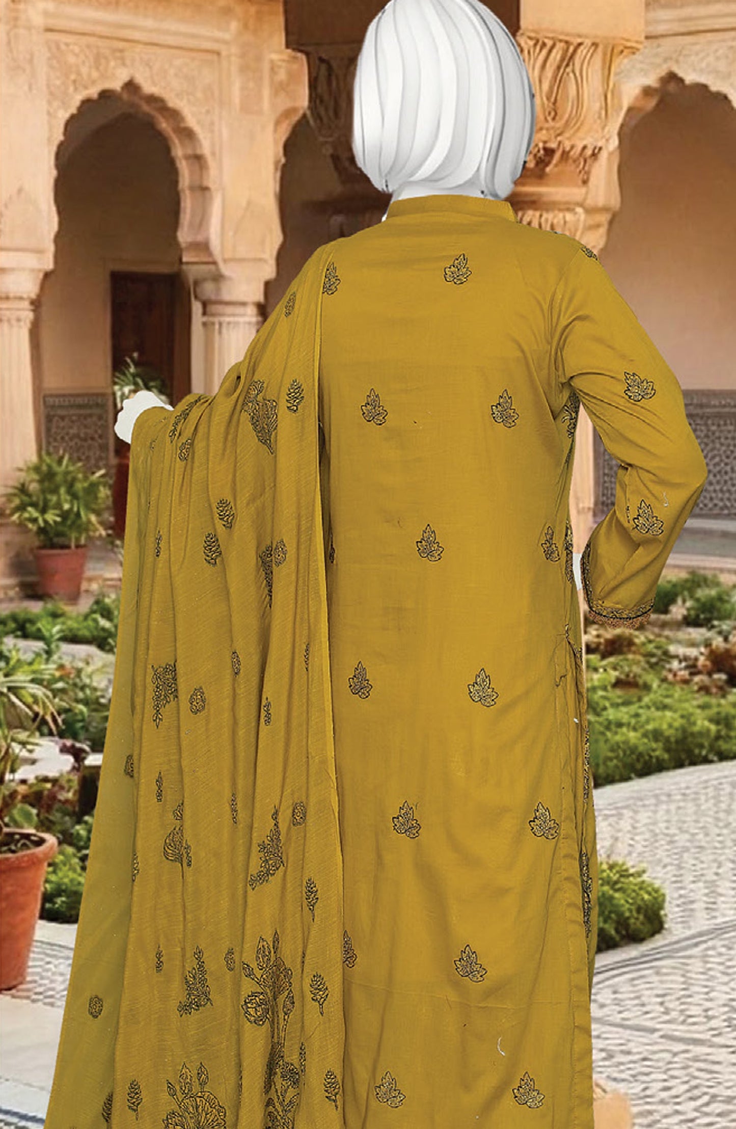Al Karim Embroidered Fancy Brosha Lawn Unstitched 3 Piece Suit - D-02 - AK26SHA - Mustard - Summer Collection