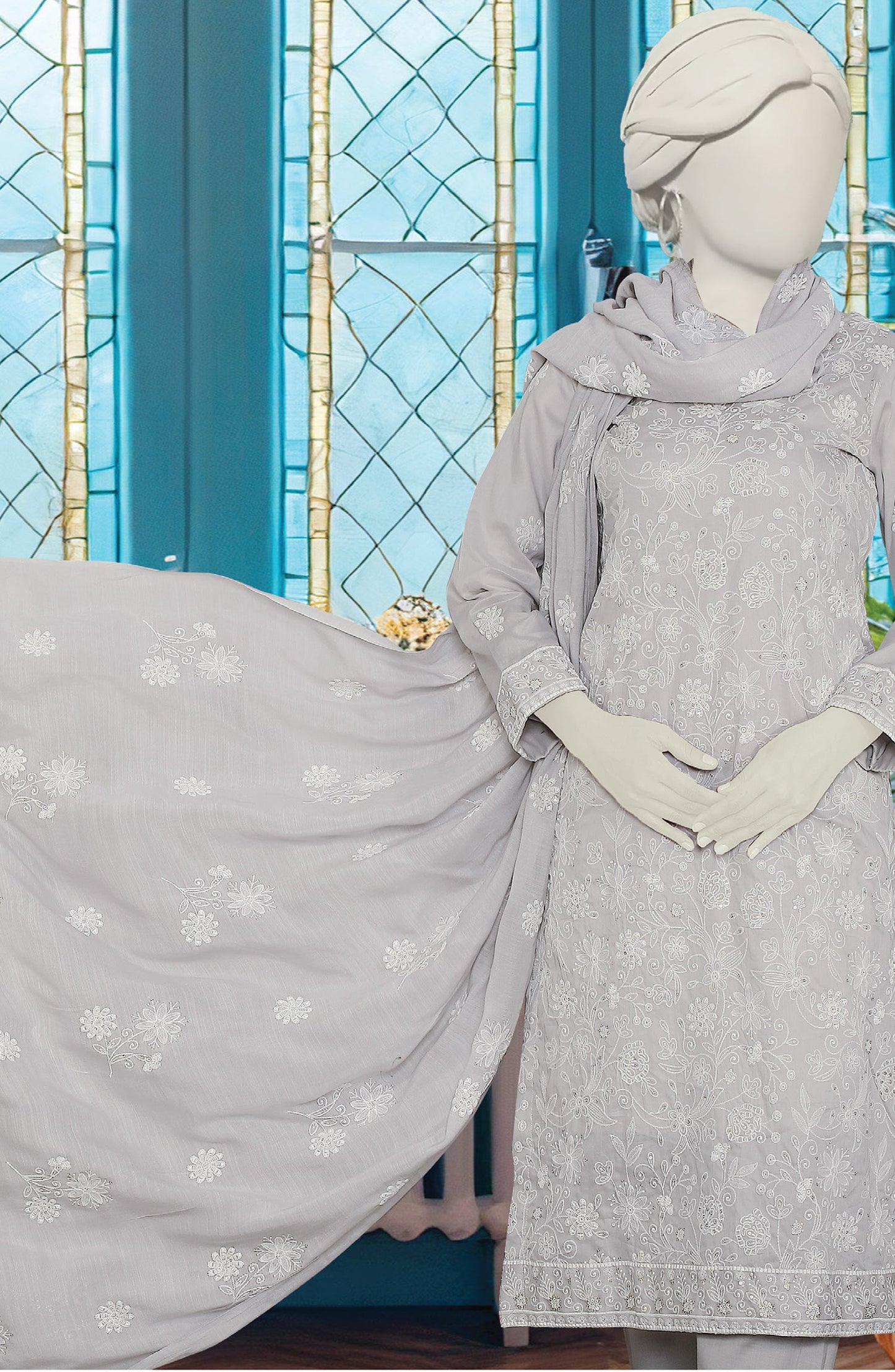 Al Karim Embroidered Lawn Unstitched 3 Piece Suit - D-04 - AK26EMB - Purple - Summer Collection