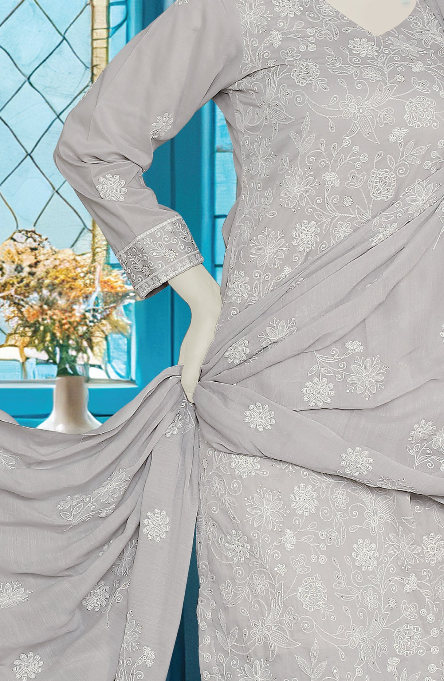 Al Karim Embroidered Lawn Unstitched 3 Piece Suit - D-04 - AK26EMB - Purple - Summer Collection