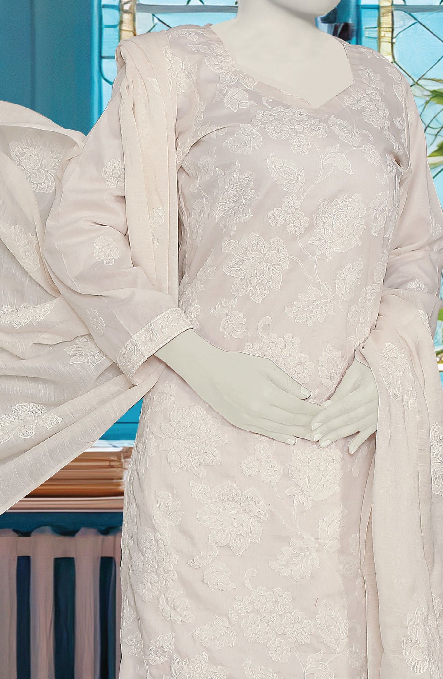 Al Karim Embroidered Lawn Unstitched 3 Piece Suit - D-02 - AK26EMB - Light Purple - Summer Collection
