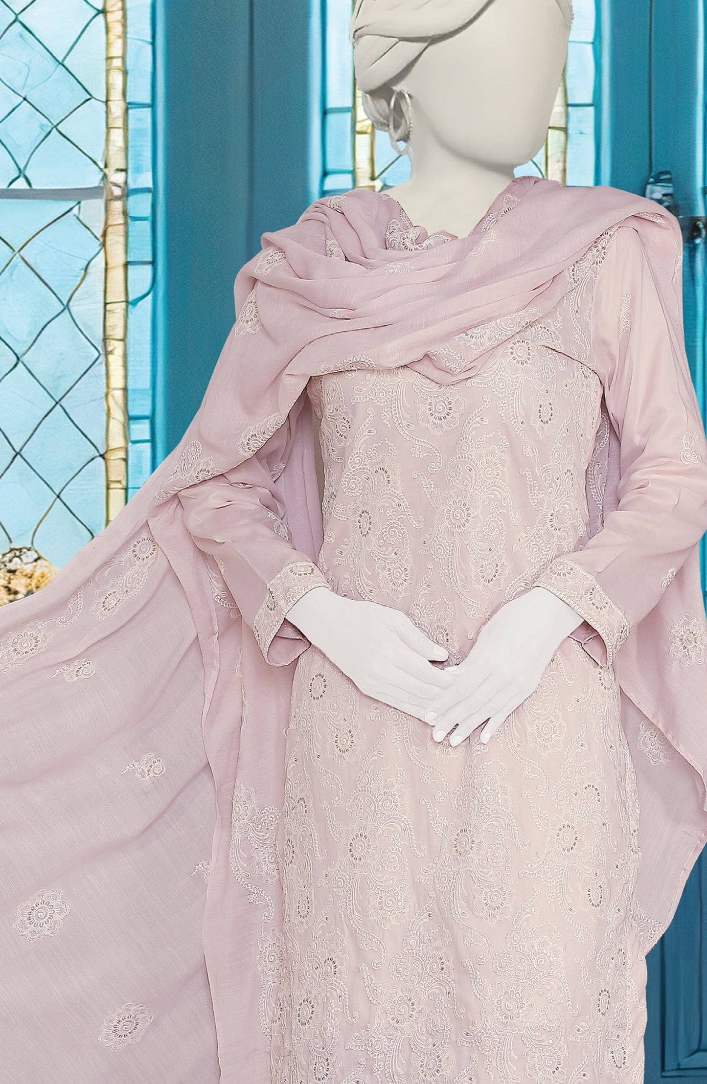 Al Karim Embroidered Lawn Unstitched 3 Piece Suit - D-01 - AK26EMB - Pink - Summer Collection