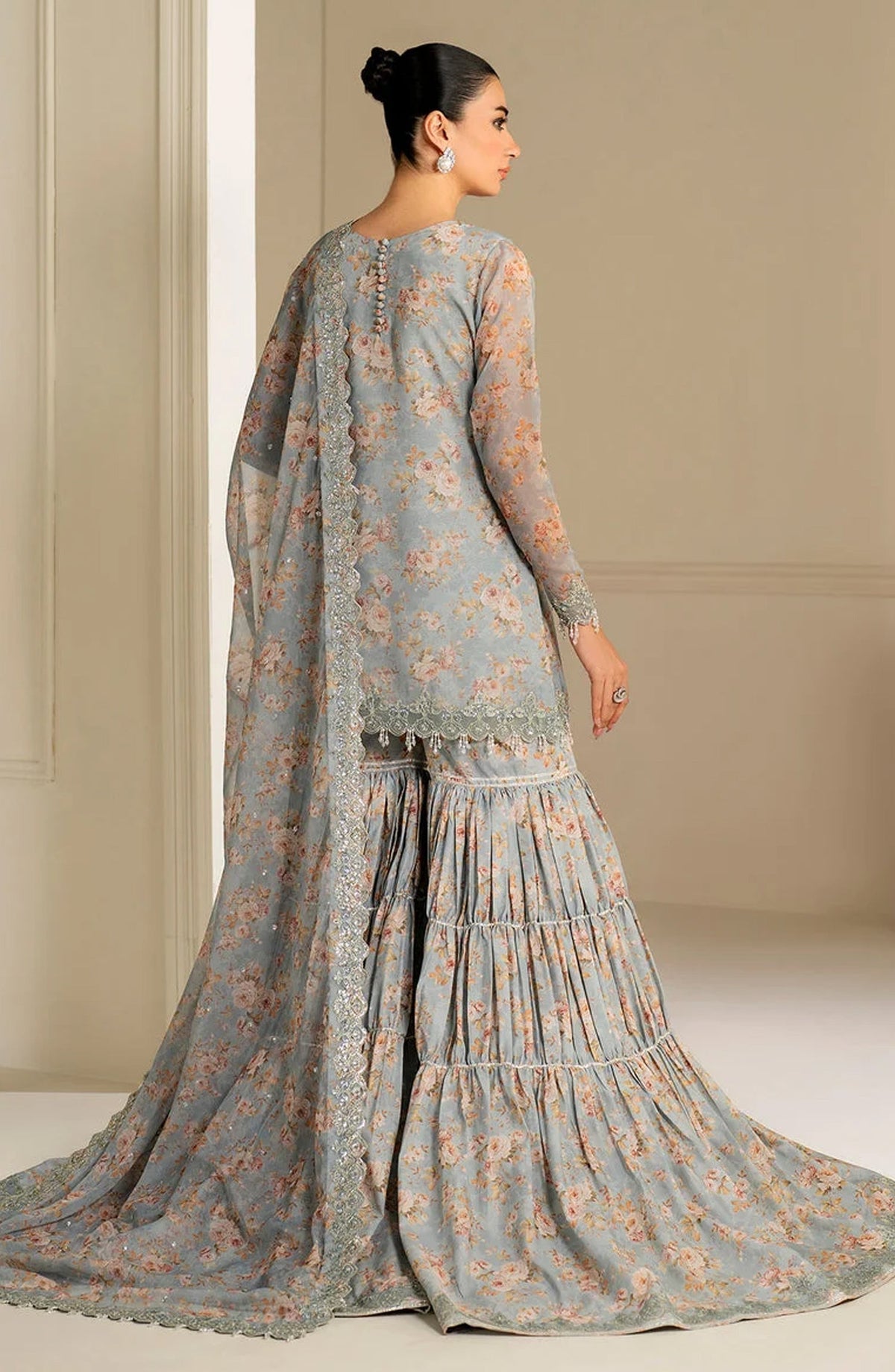 Baroque Exclusive Formal Embroidered Chiffon Unstitched 3Pc UF-4165 Formal Collection