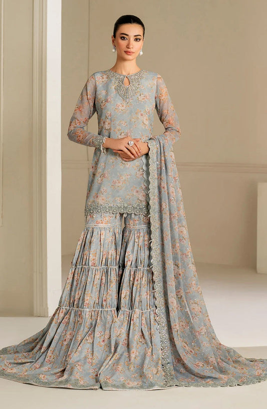 Baroque Exclusive Formal Embroidered Chiffon Unstitched 3Pc UF-4165 Formal Collection