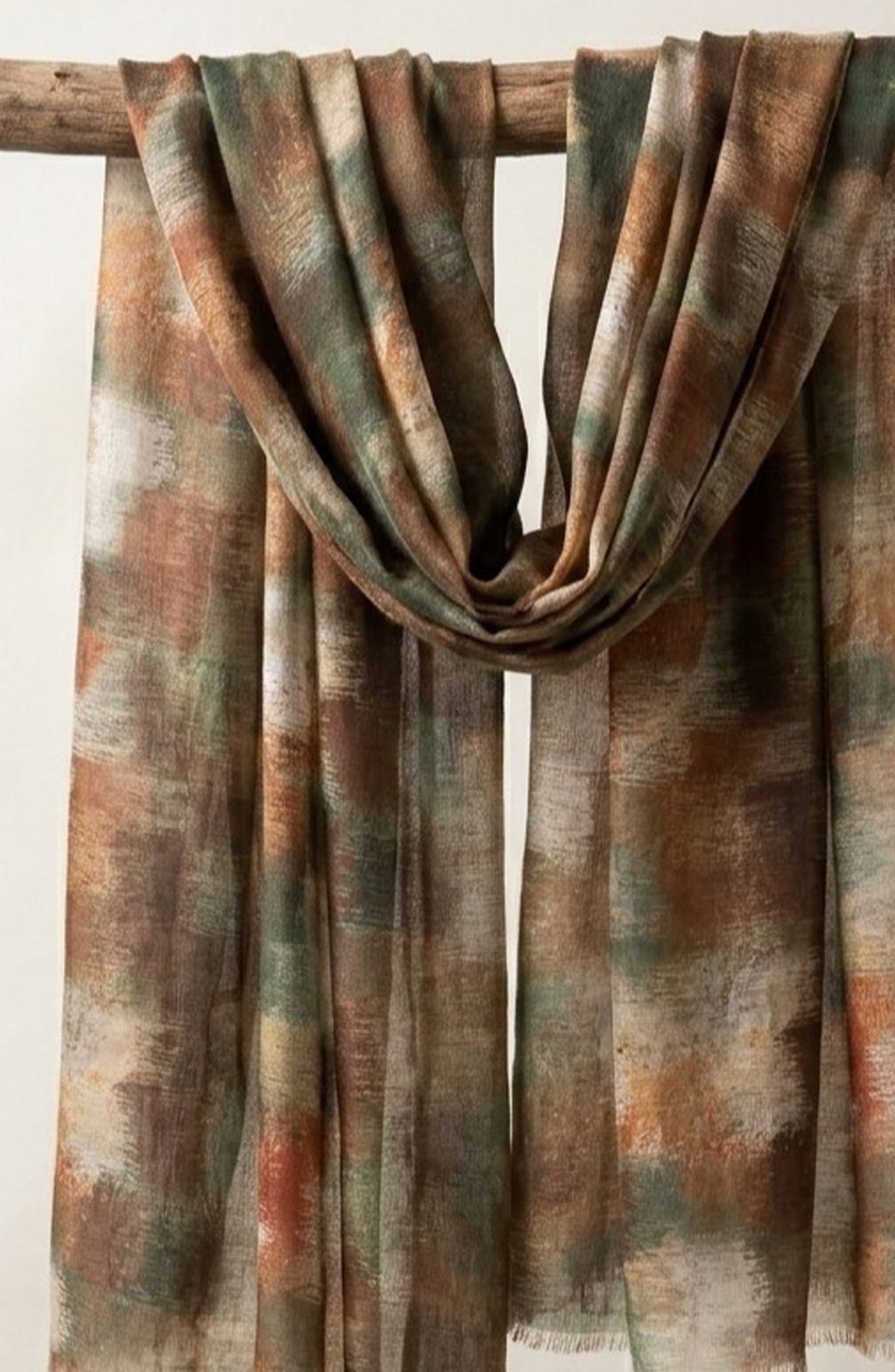 Amna Khadija Printed Twill Pure Lawn Stole - ALS-08 - AM26LST - Rust - Winter Collection