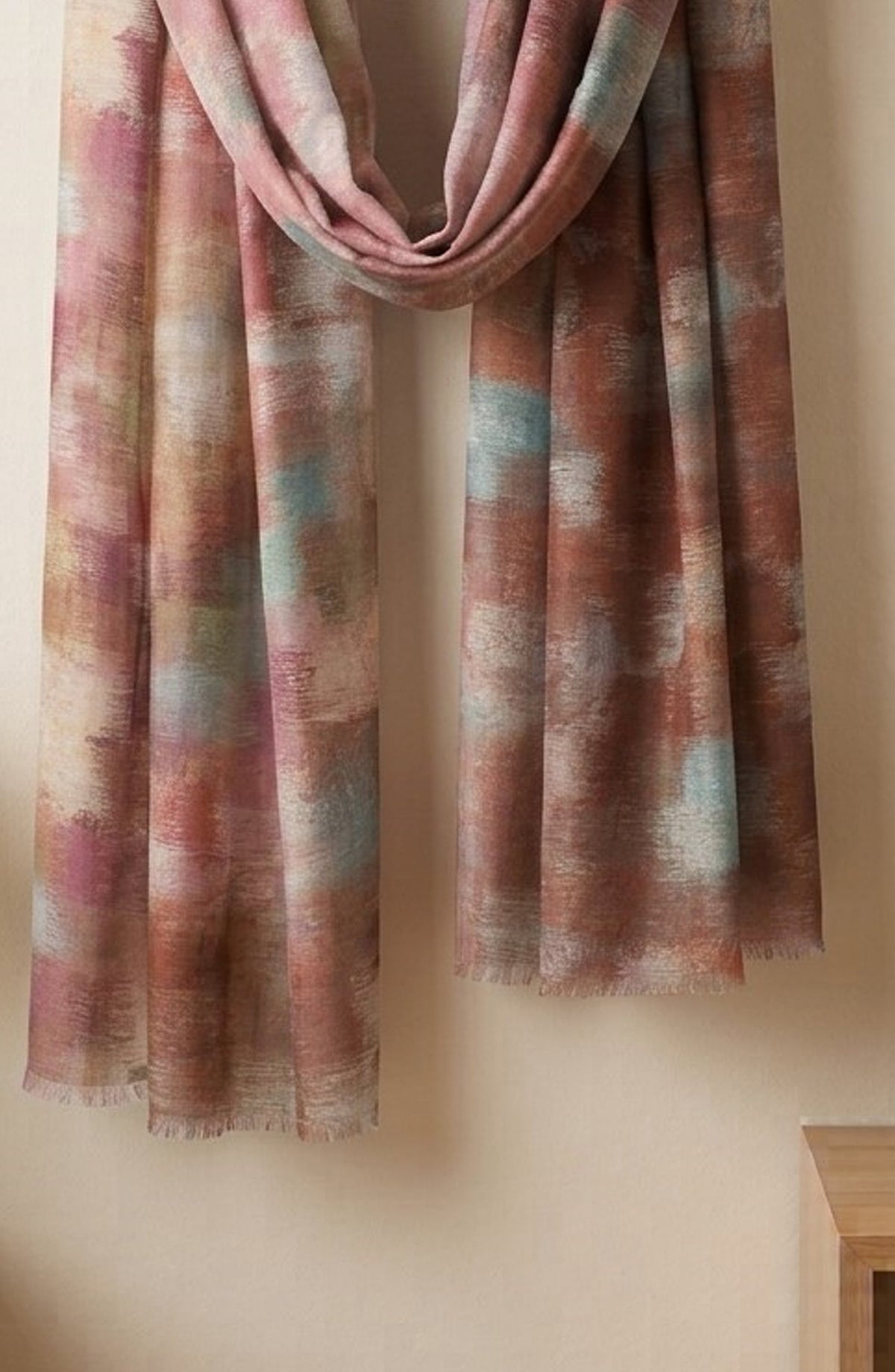 Amna Khadija Printed Twill Pure Lawn Stole - ALS-10 - AM26LST - Peach - Winter Collection
