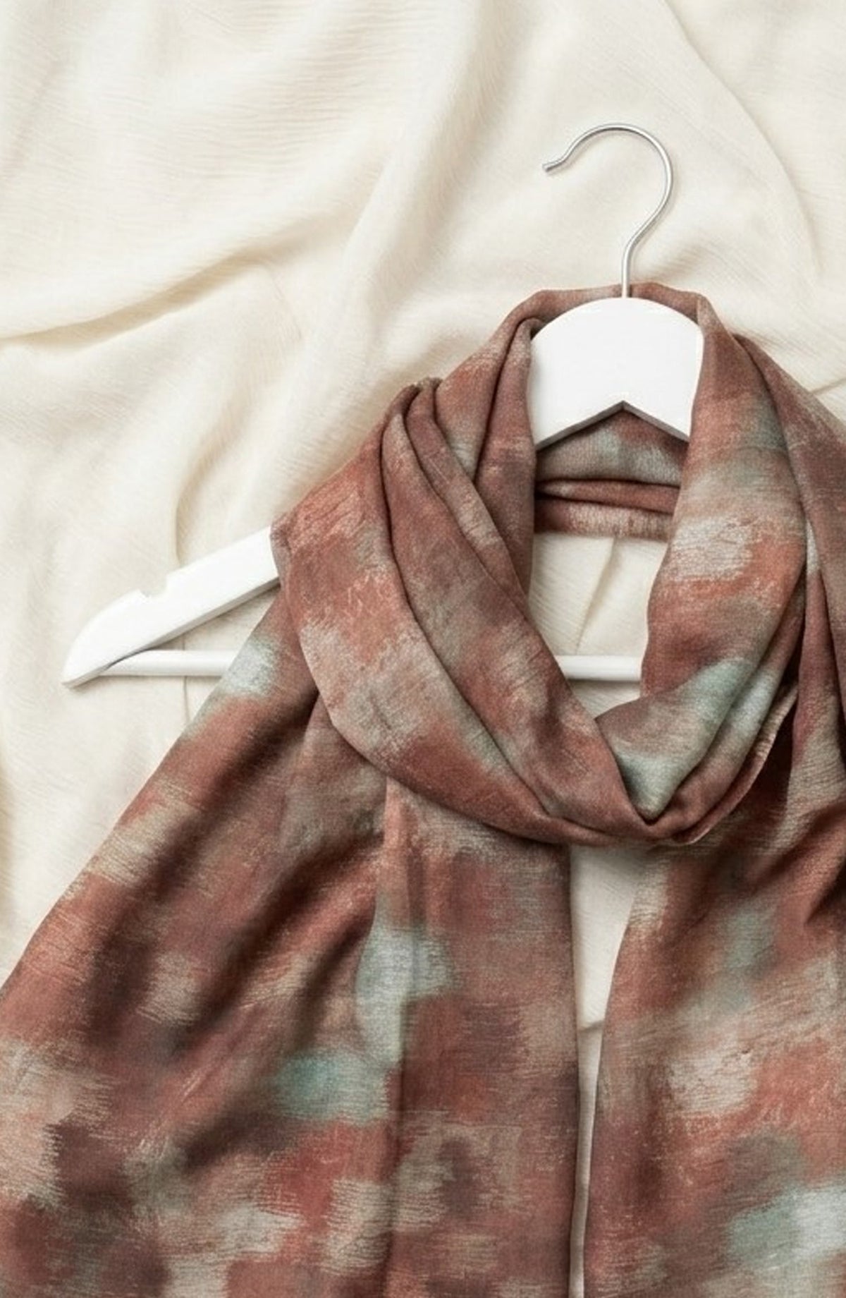 Amna Khadija Printed Twill Pure Lawn Stole - ALS-12 - AM26LST - Brown - Winter Collection