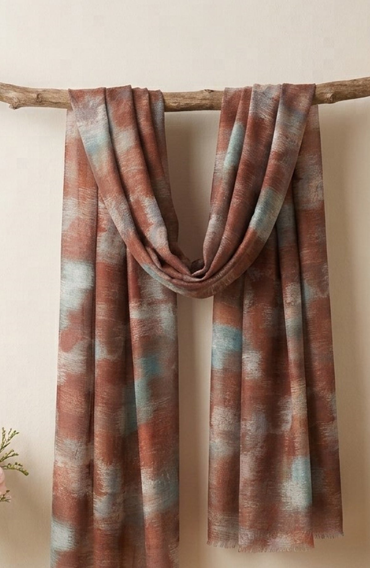 Amna Khadija Printed Twill Pure Lawn Stole - ALS-12 - AM26LST - Brown - Winter Collection