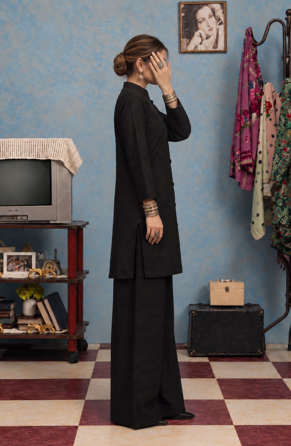 Amna Khadija Twinkle Khaddar Stitched 2 Piece Co-ord Set - AKTK-04 - AM26TWL - Black - Winter Collection