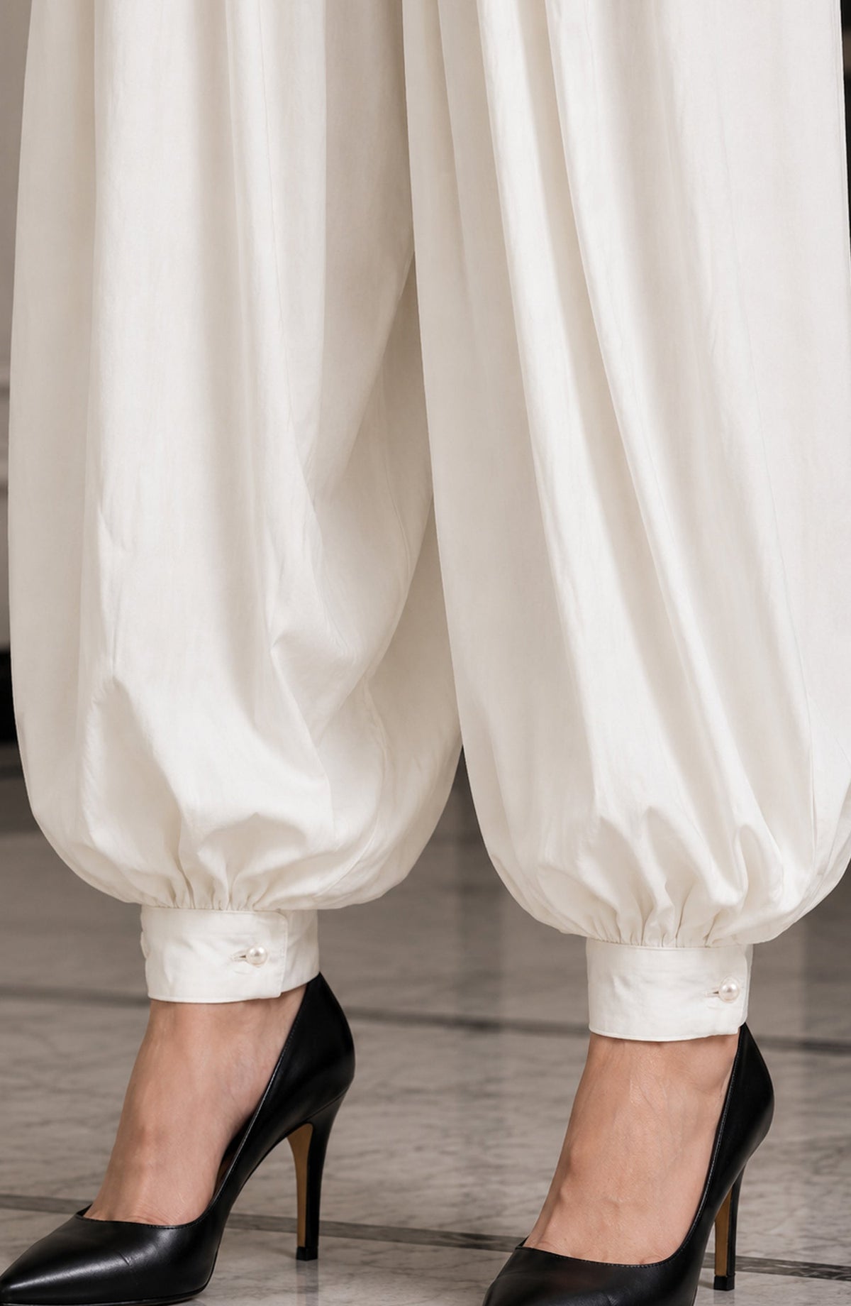 Amna Khadija Malai Boski Balloon Pant - BLN-1 - AKP26BLN - White - Trouser Collection