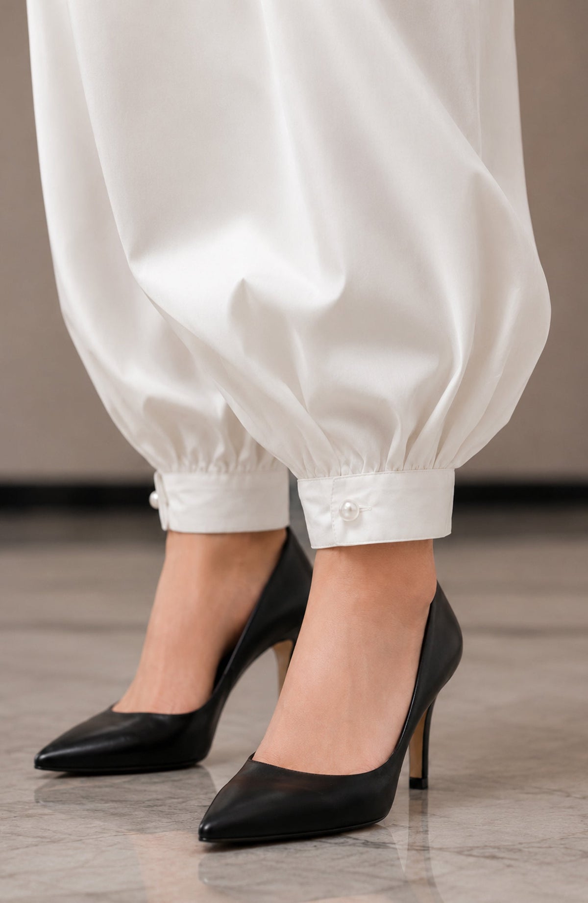 Amna Khadija Malai Boski Balloon Pant - BLN-1 - AKP26BLN - White - Trouser Collection