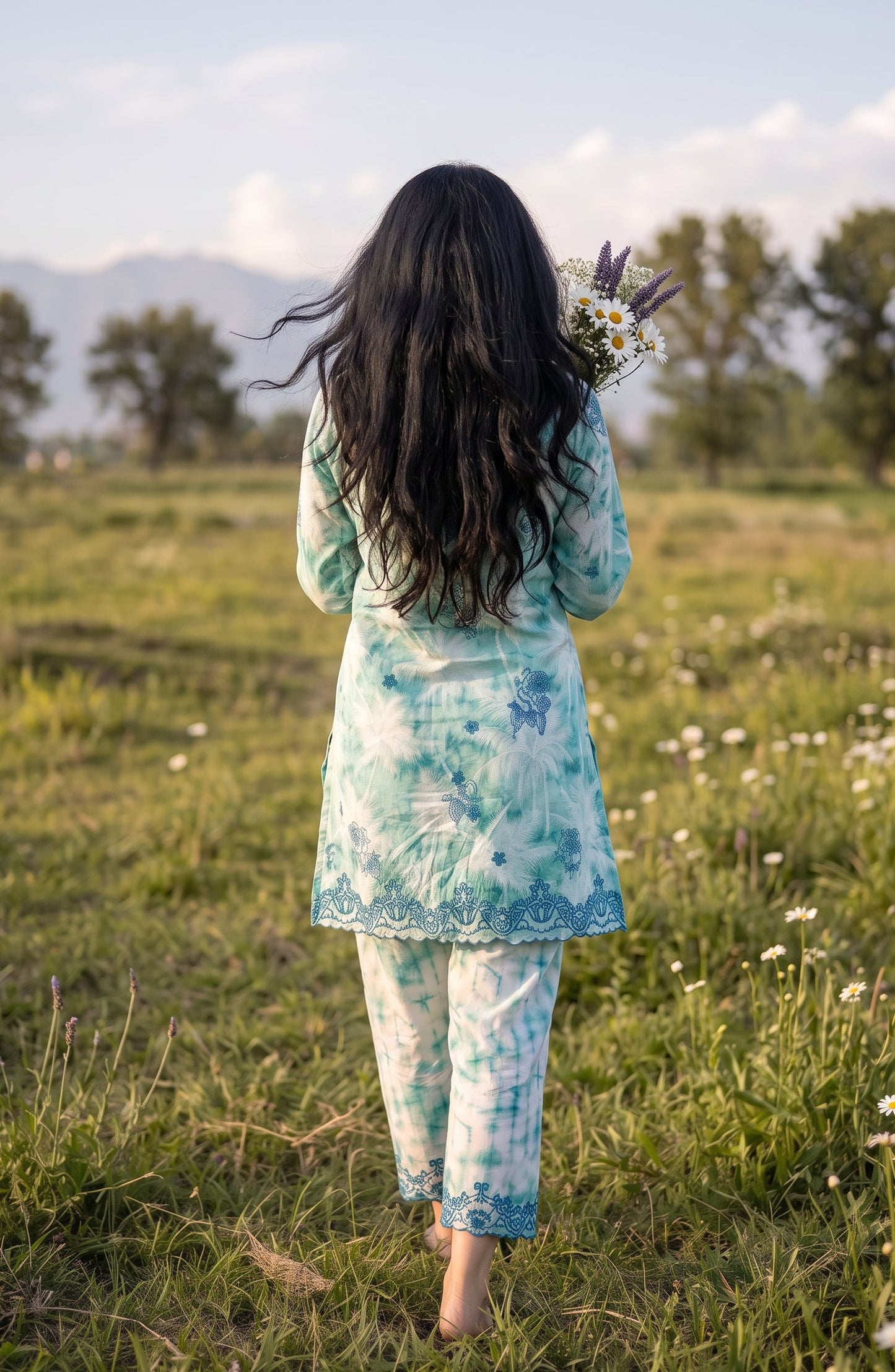 Amna Khadija Embroidered Chikankari Lawn Stitched 2 Piece Co ord Set - AKSE-19 - AM26ETRE - Sea Green - Summer Collection