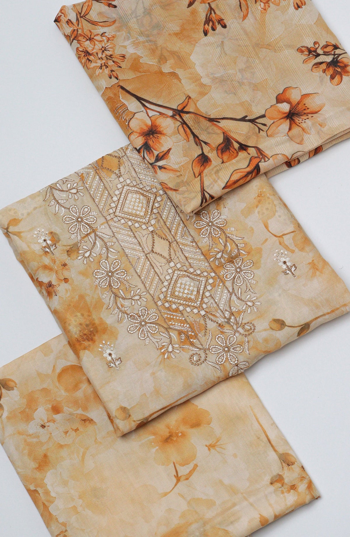 Amna Khadija Fancy Embroidered Lawn Unstitched 3 Piece Suit - D-10 - AM26EGHT - Rust - Summer Collection