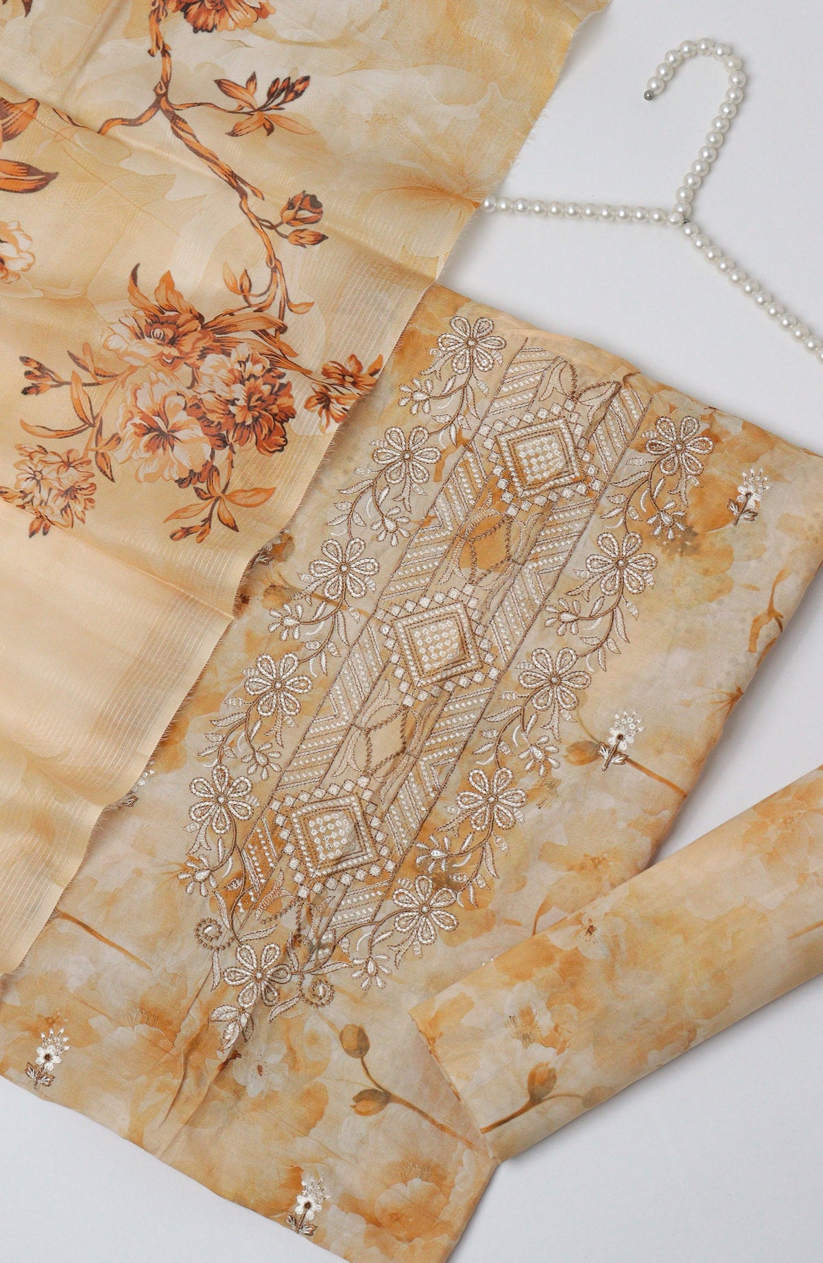 Amna Khadija Fancy Embroidered Lawn Unstitched 3 Piece Suit - D-10 - AM26EGHT - Rust - Summer Collection