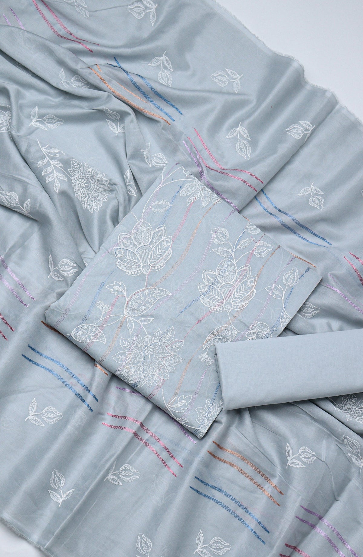 Amna Khadija Embroidered Lawn Unstitched 3 Piece Suit - D-02 - AM26UNT - Blue - Summer Collection