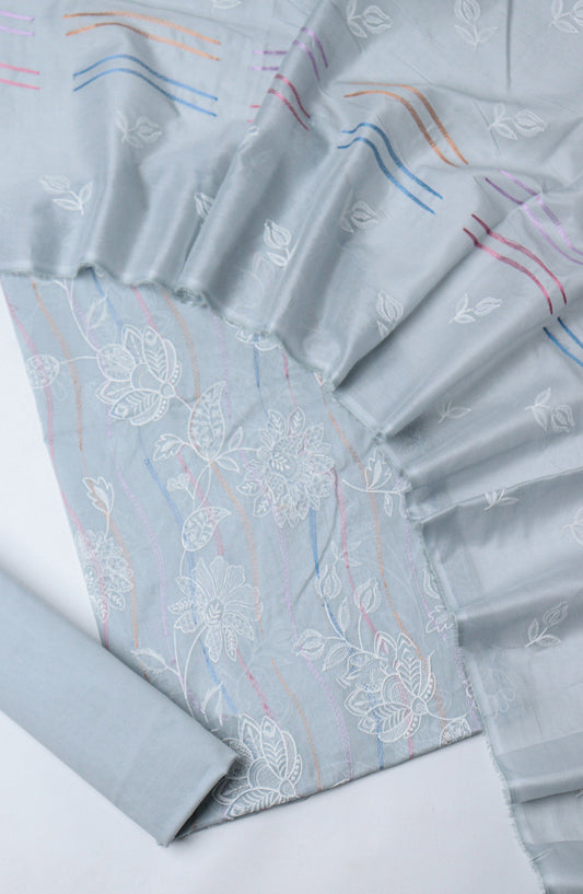 Amna Khadija Embroidered Lawn Unstitched 3 Piece Suit - D-02 - AM26UNT - Blue - Summer Collection