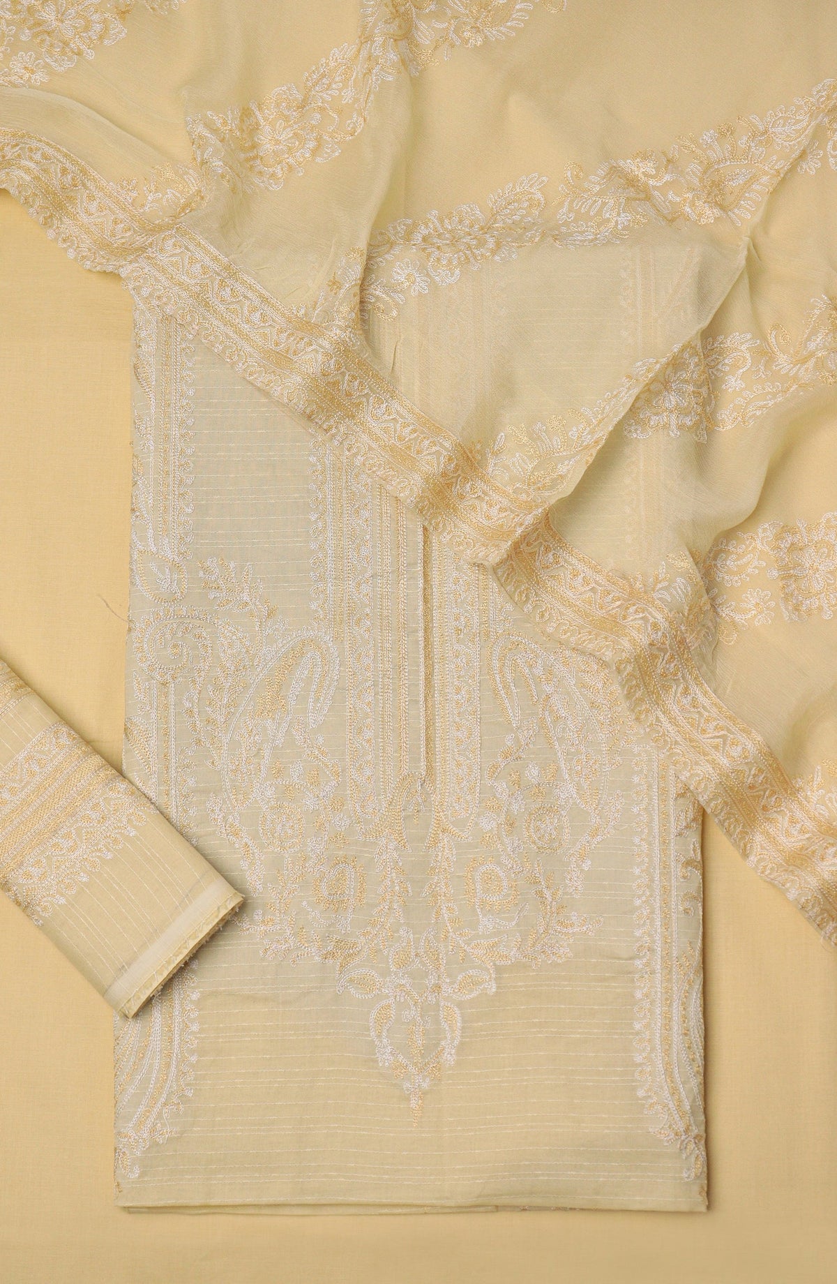 Amna Khadija Fancy Embroidered Lawn Unstitched 3 Piece Suit - D-02 - AM26VLT - Yellow - Summer Collection