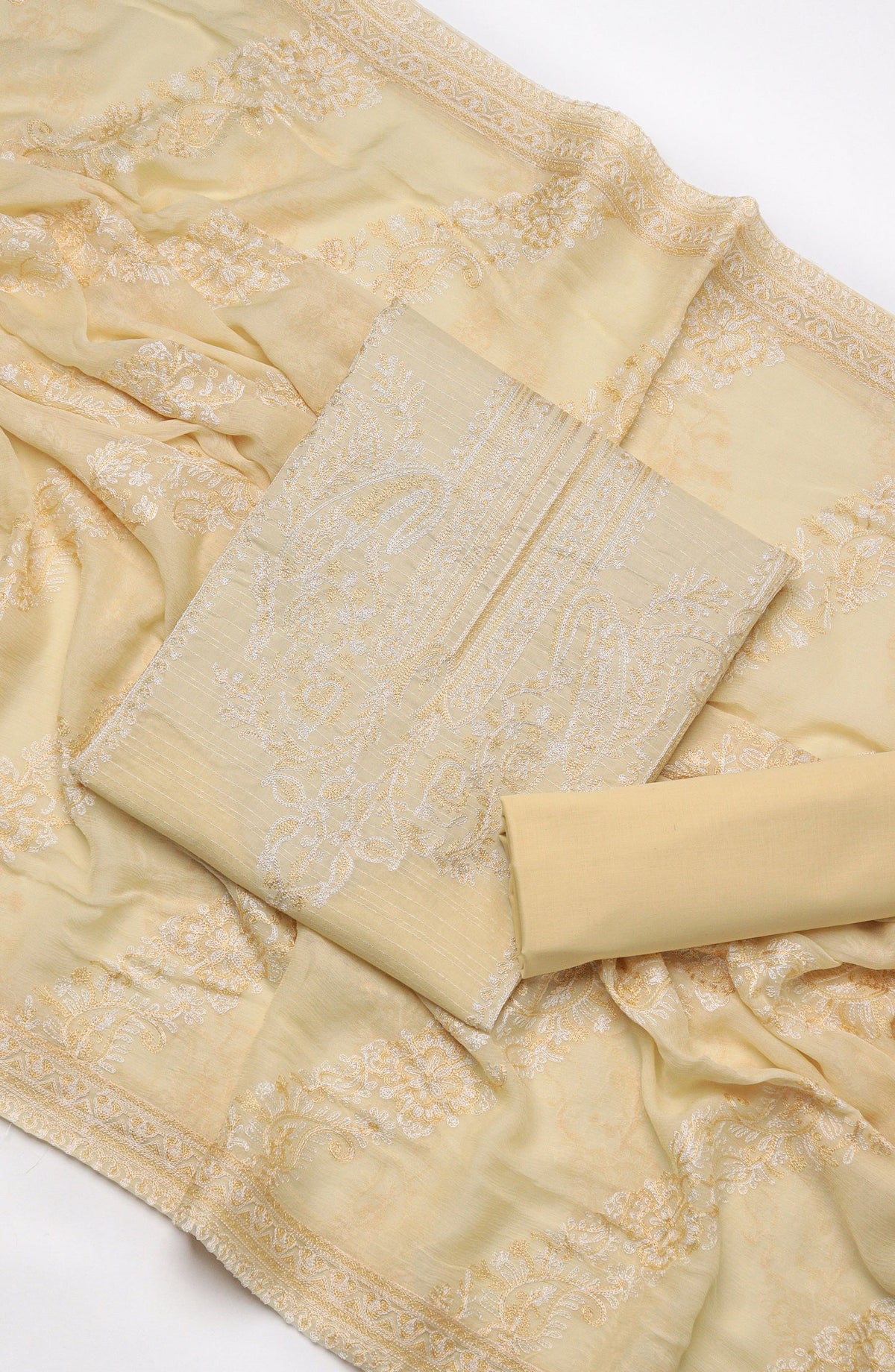Amna Khadija Fancy Embroidered Lawn Unstitched 3 Piece Suit - D-02 - AM26VLT - Yellow - Summer Collection