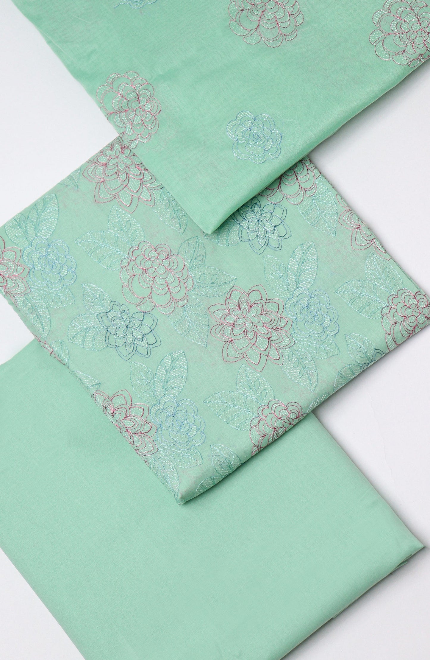 Amna Khadija Fancy Embroidered Lawn Unstitched 3 Piece Suit - D-07 - AM26FOU - Sea Green - Festive Collection