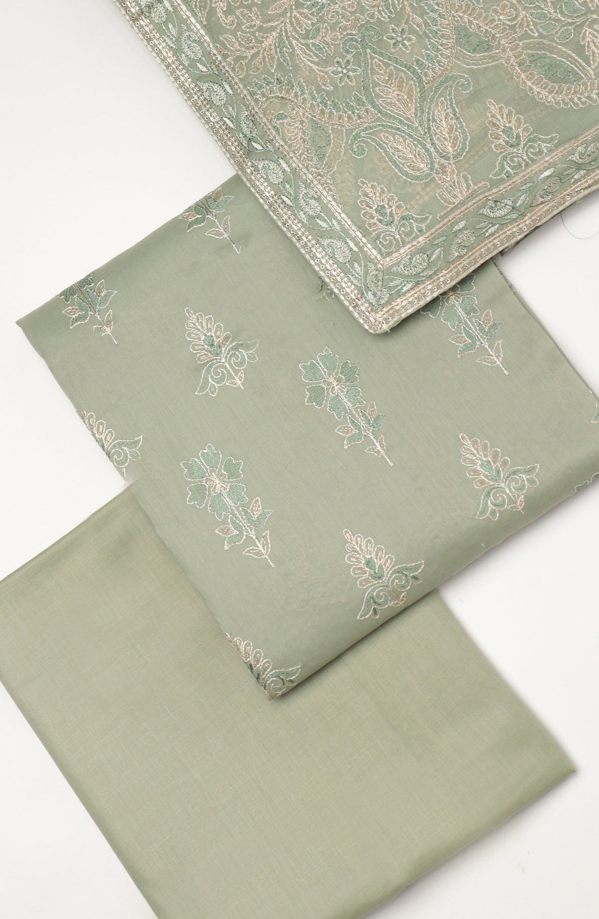 Amna Khadija Fancy Embroidered Lawn Unstitched 3 Piece Suit - D-01 - AM26LFV - Green - Summer Collection