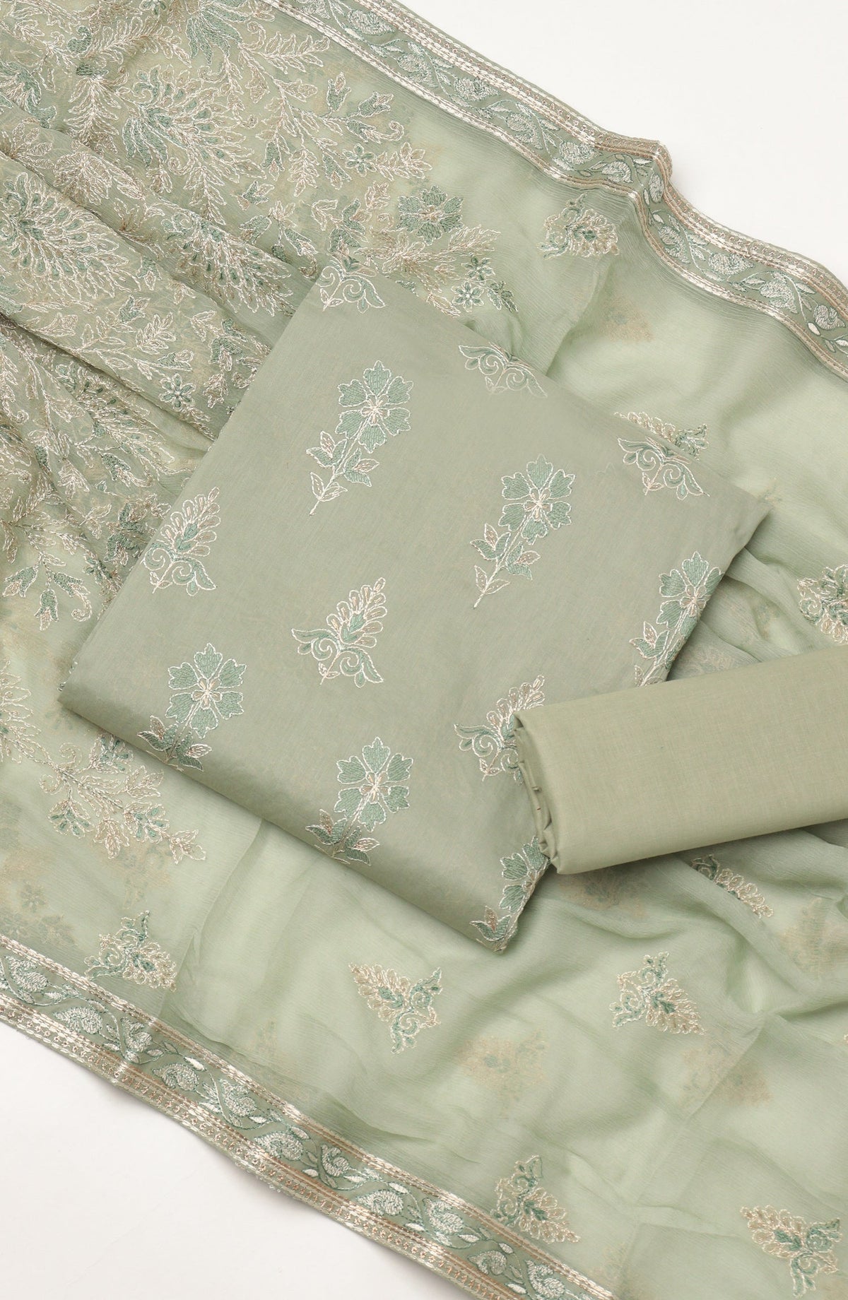 Amna Khadija Fancy Embroidered Lawn Unstitched 3 Piece Suit - D-01 - AM26LFV - Green - Summer Collection