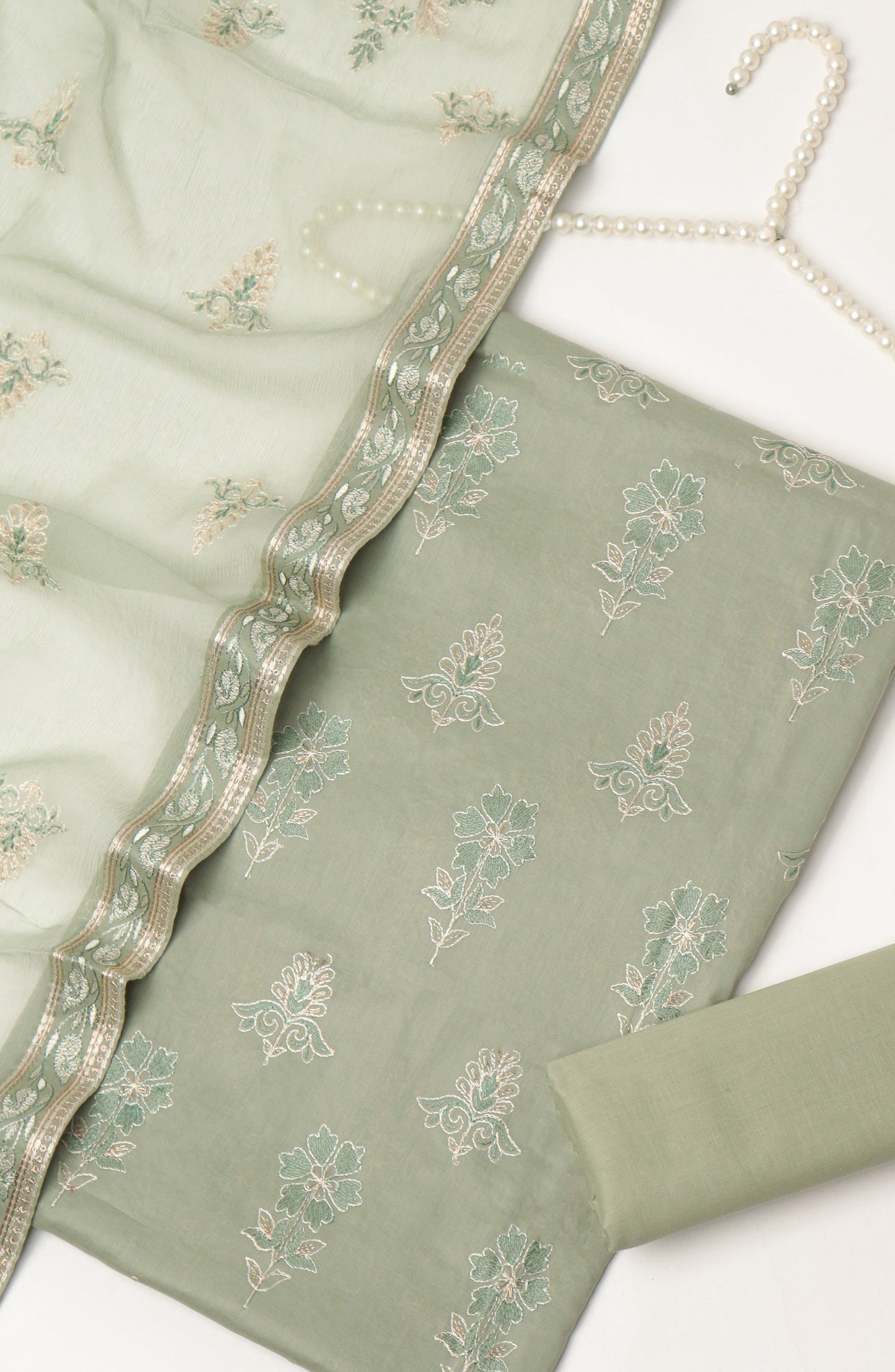 Amna Khadija Fancy Embroidered Lawn Unstitched 3 Piece Suit - D-01 - AM26LFV - Green - Summer Collection