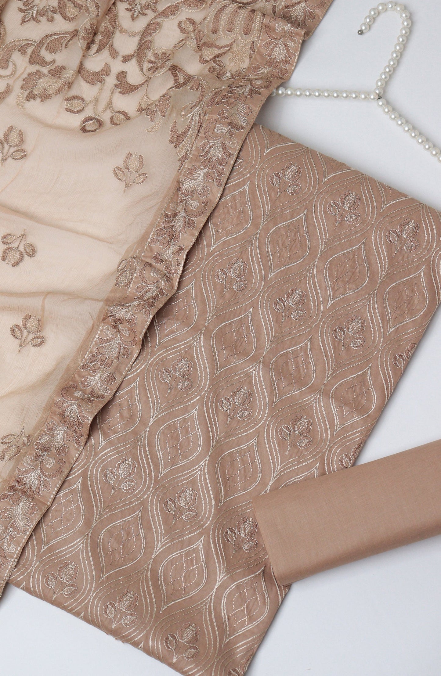 Amna Khadija Fancy Embroidered Lawn Unstitched 3 Piece Suit - D-03 - AM26SVEN - Brown - Summer Collection