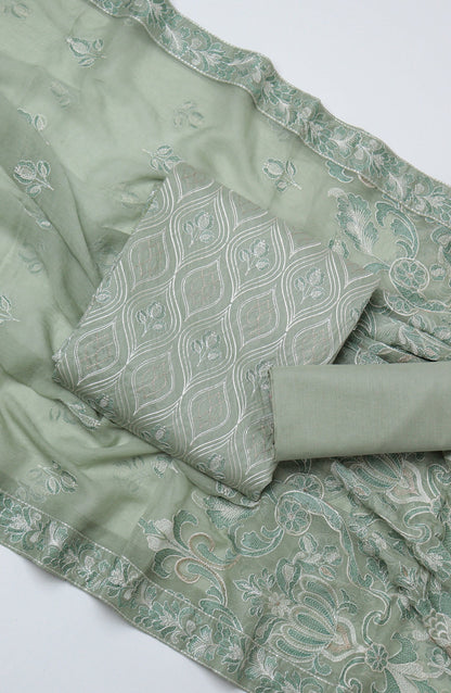 Amna Khadija Fancy Embroidered Lawn Unstitched 3 Piece Suit - D-01 - AM26SVEN - Green - Summer Collection