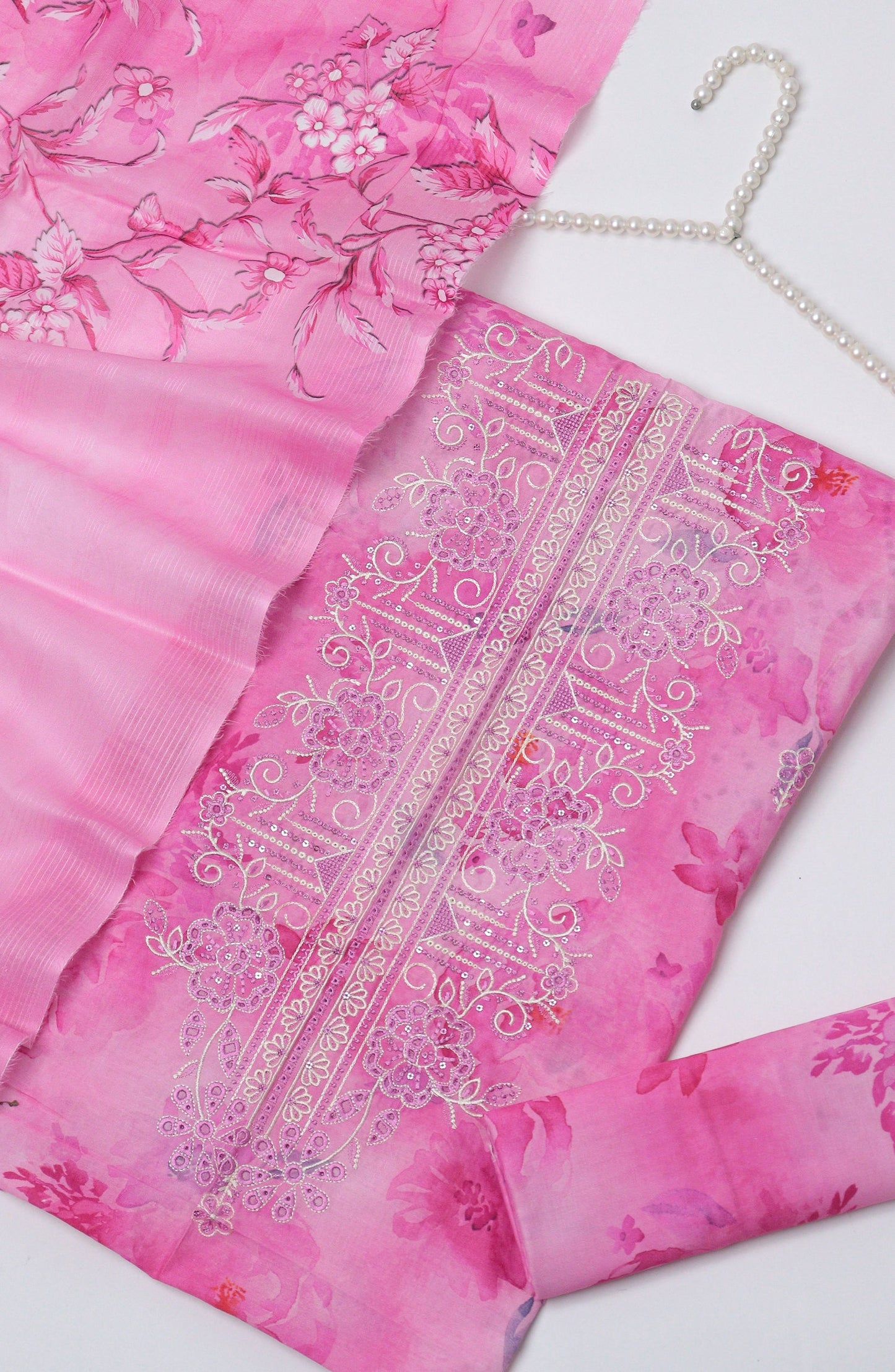 Amna Khadija Fancy Embroidered Lawn Unstitched 3 Piece Suit - D-09 - AM26EGHT - Pink - Summer Collection