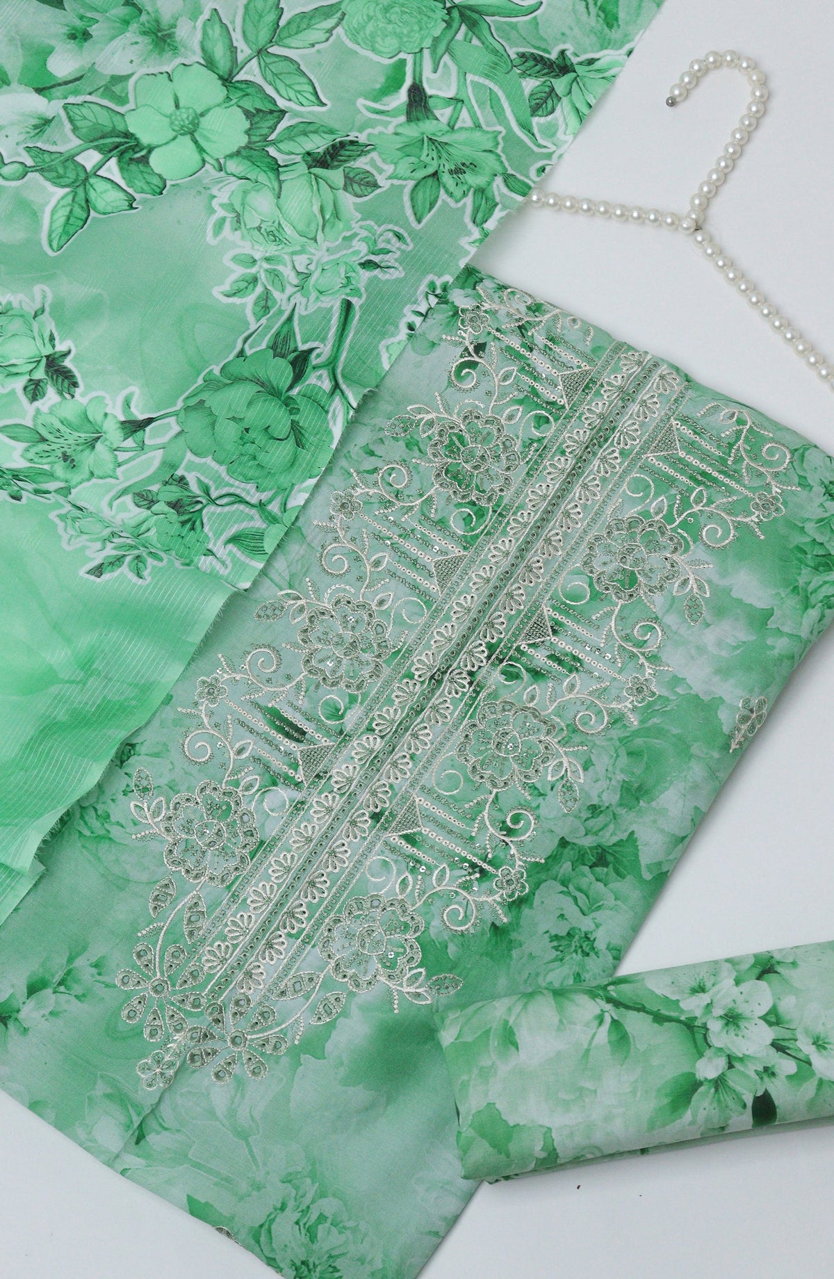 Amna Khadija Fancy Embroidered Lawn Unstitched 3 Piece Suit - D-06 - AM26EGHT - Green - Summer Collection