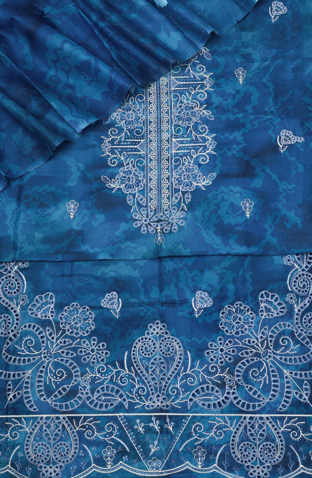 Amna Khadija Fancy Embroidered Lawn Unstitched 3 Piece Suit - D-01 - AM26EGHT - Blue - Summer Collection