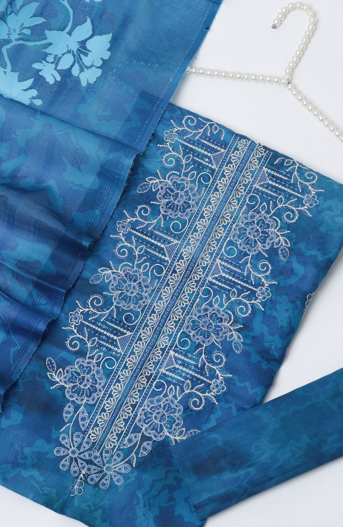 Amna Khadija Fancy Embroidered Lawn Unstitched 3 Piece Suit - D-01 - AM26EGHT - Blue - Summer Collection