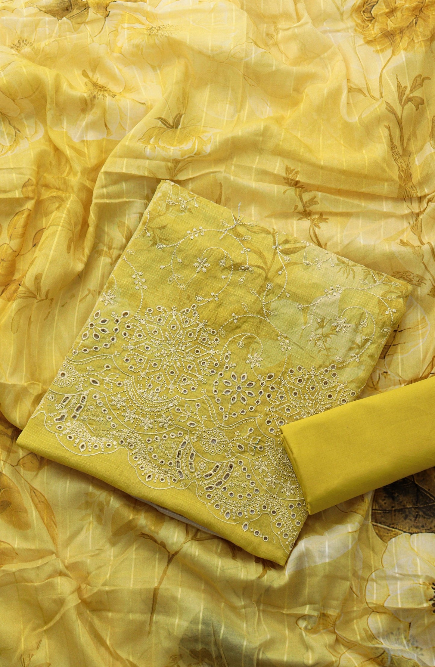 Amna Khadija Fancy Embroidered Lawn Unstitched 3 Piece Suit - DRC-10 - AM26FNC - Yellow - Summer Collection
