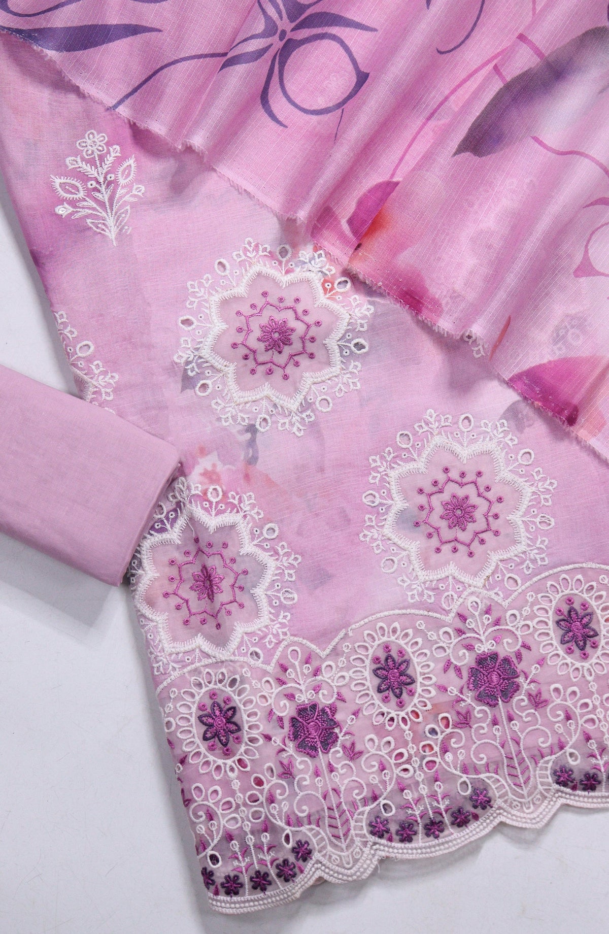 Amna Khadija Fancy Embroidered Lawn Unstitched 3 Piece Suit - EFU-08 - AM26FNC - Pink - Summer Collection
