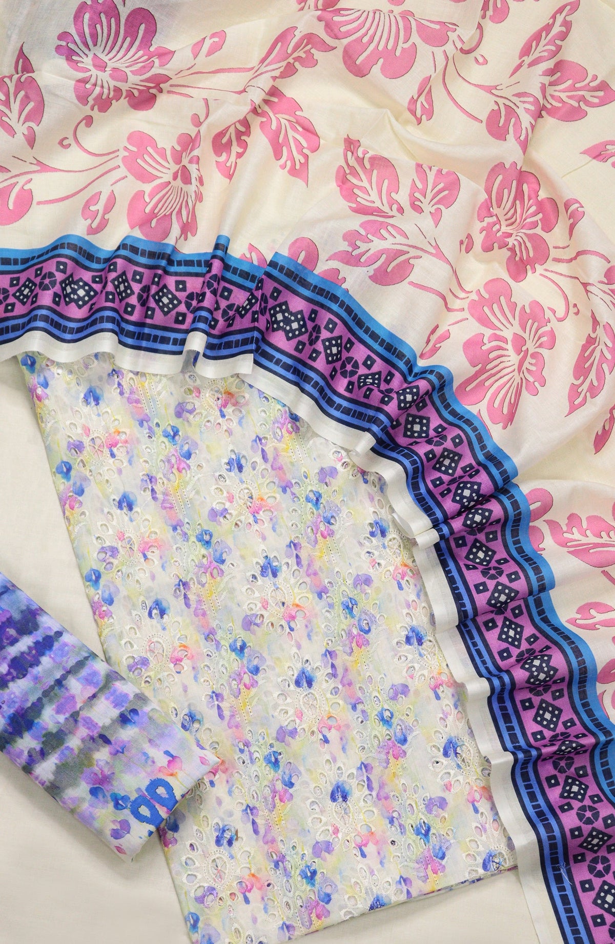 Amna Khadija Fancy Embroidered Lawn Unstitched 3 Piece Suit - D-09 - AM26FNC - Multi - Summer Collection