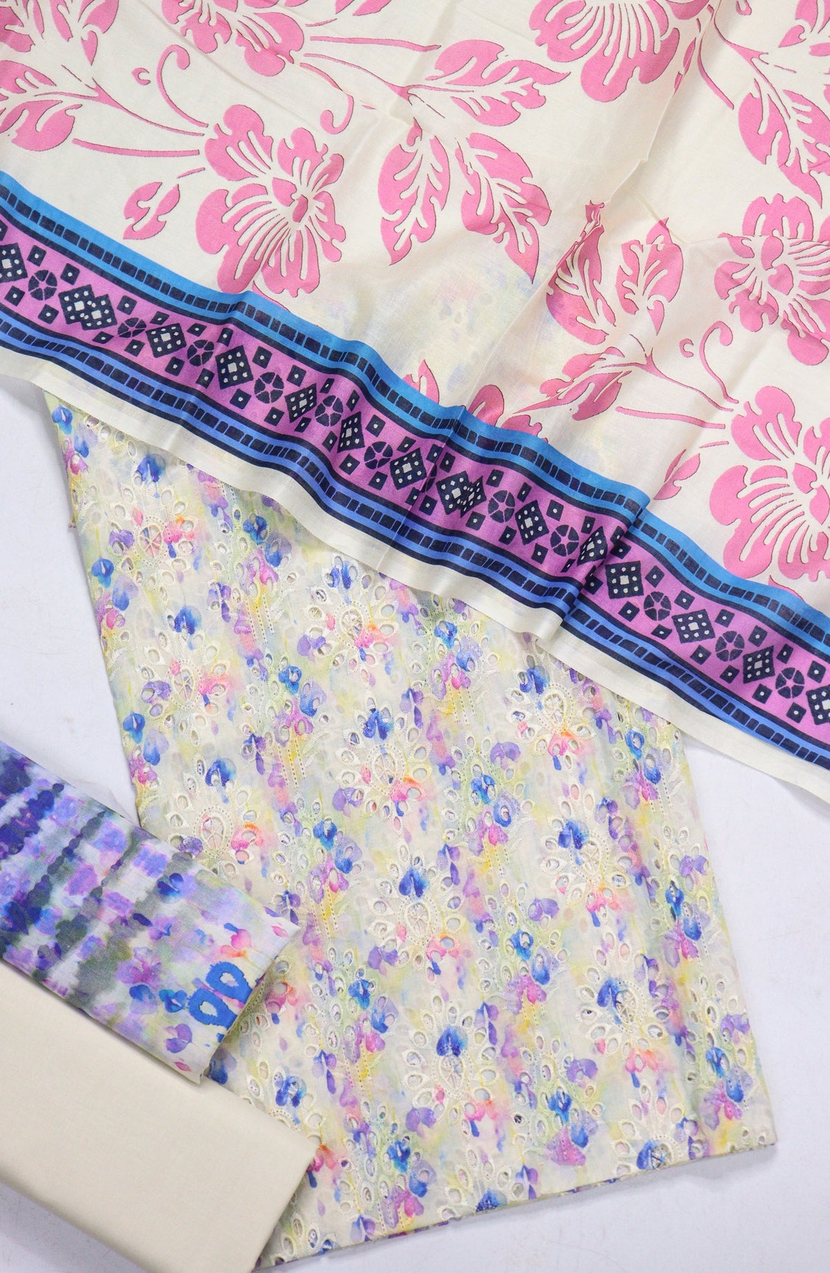 Amna Khadija Fancy Embroidered Lawn Unstitched 3 Piece Suit - D-09 - AM26FNC - Multi - Summer Collection