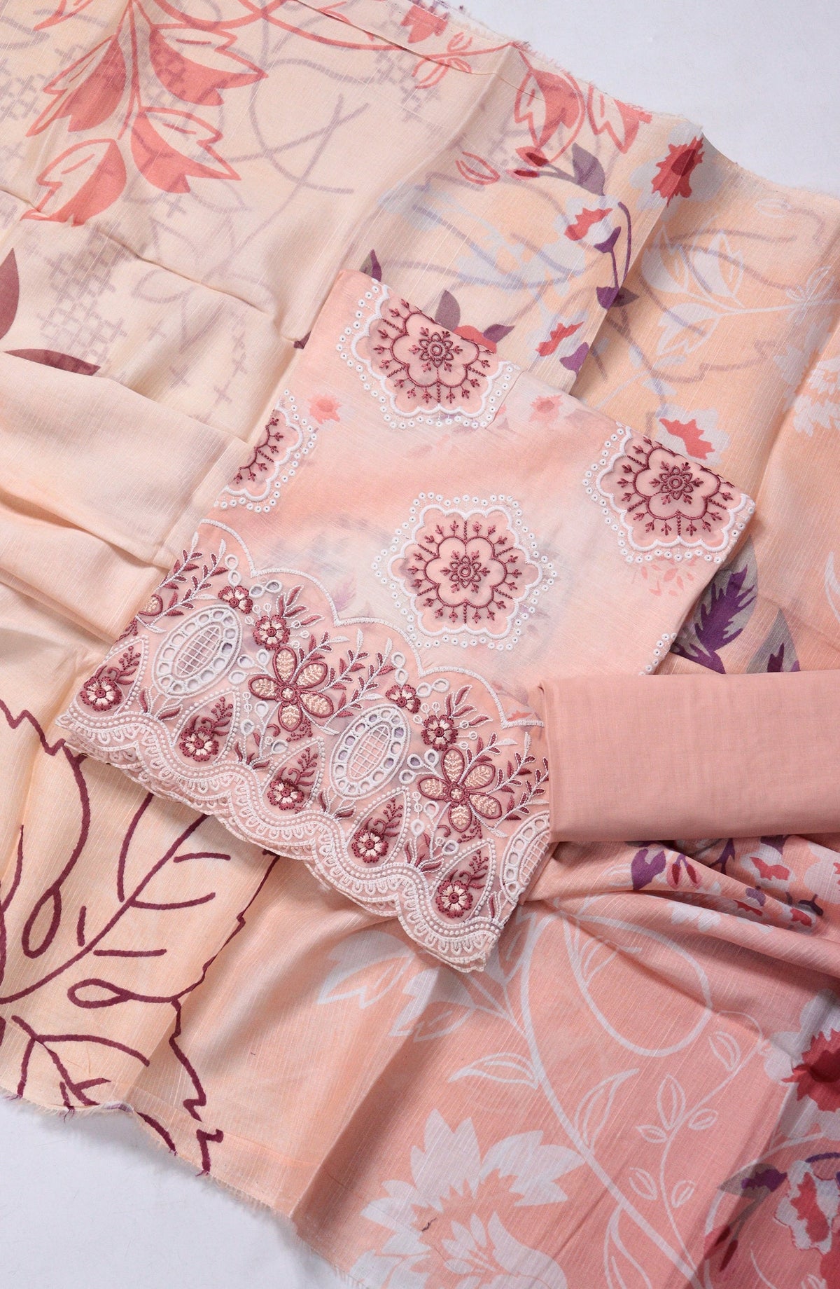 Amna Khadija Fancy Embroidered Lawn Unstitched 3 Piece Suit - EFU-05 - AM26FNC - Pink - Summer Collection